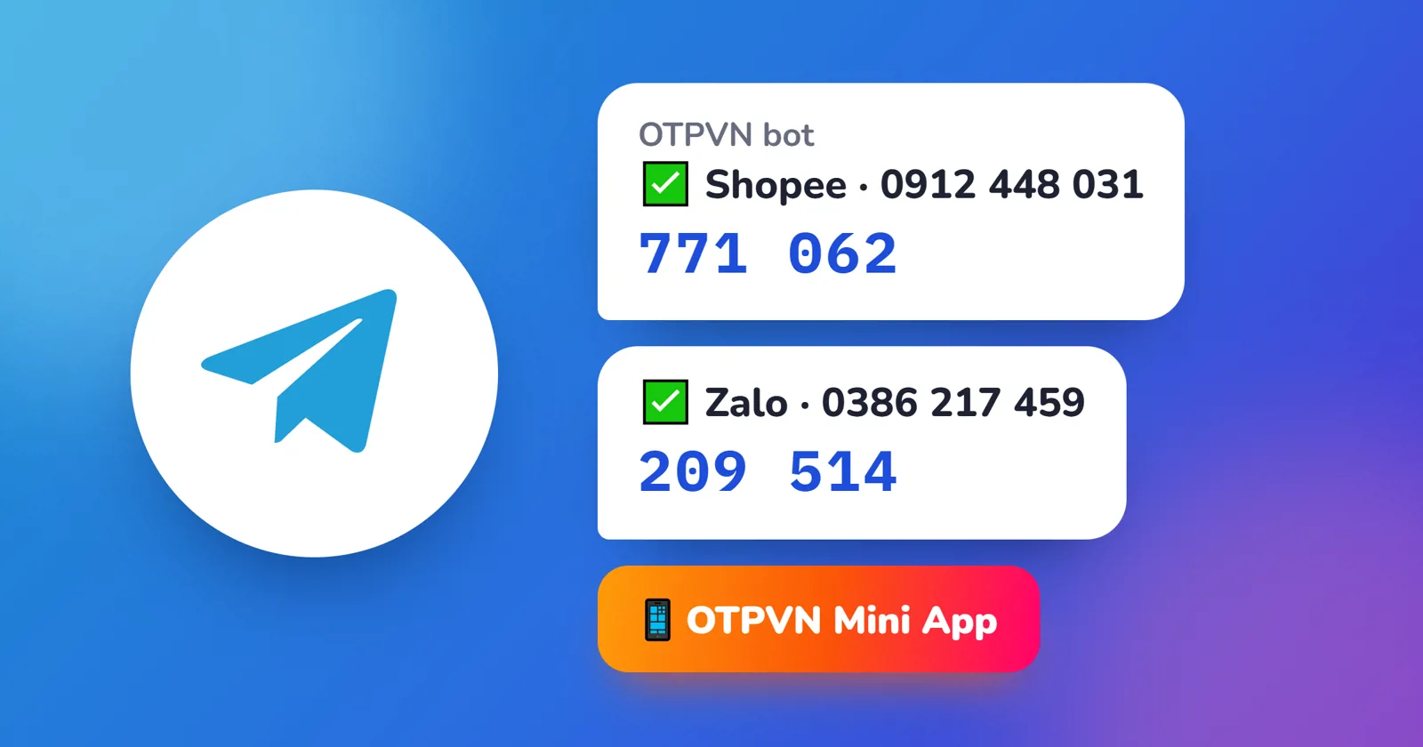 OTPVN Mini App trong Telegram